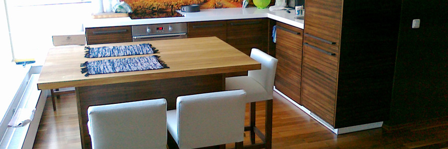 Köögimööbel zebrano spoon ja valge kõrgläige